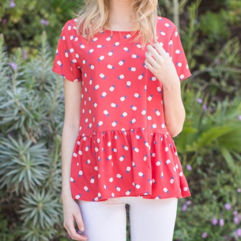 🆕PINEAPPLE PEPLUM TOP